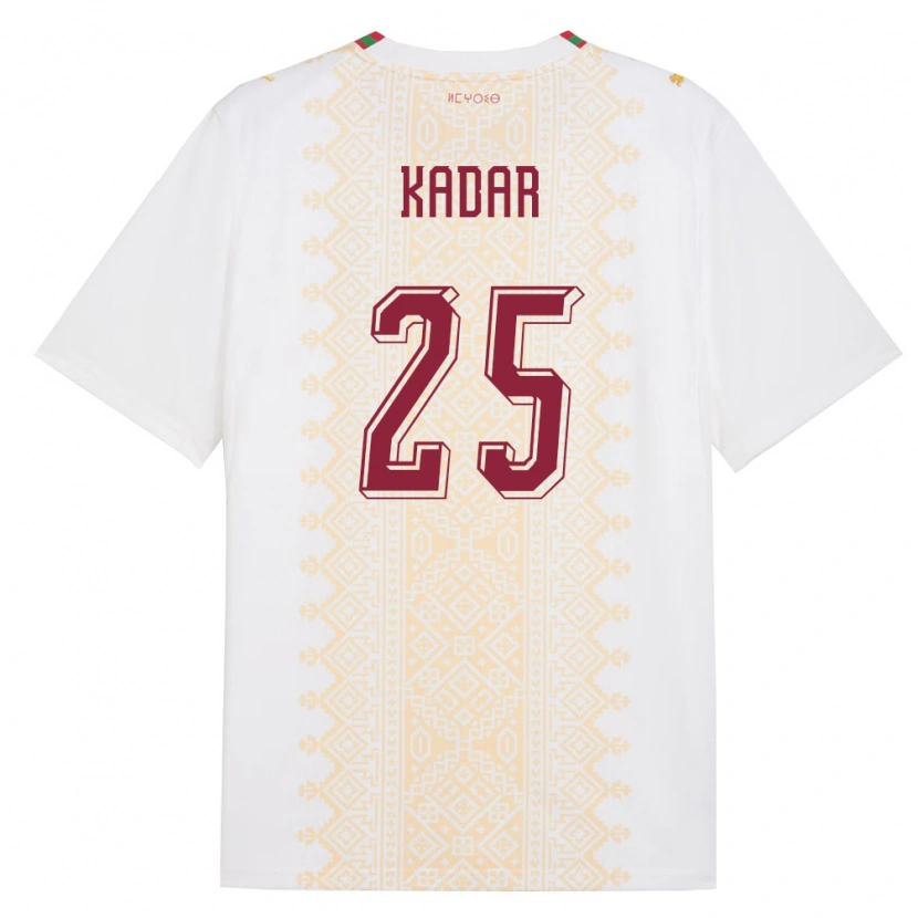 Danxen Women Morocco Nawfel-Abdelkader Kadar #25 White Gold Red Away Jersey 26-28 T-Shirt