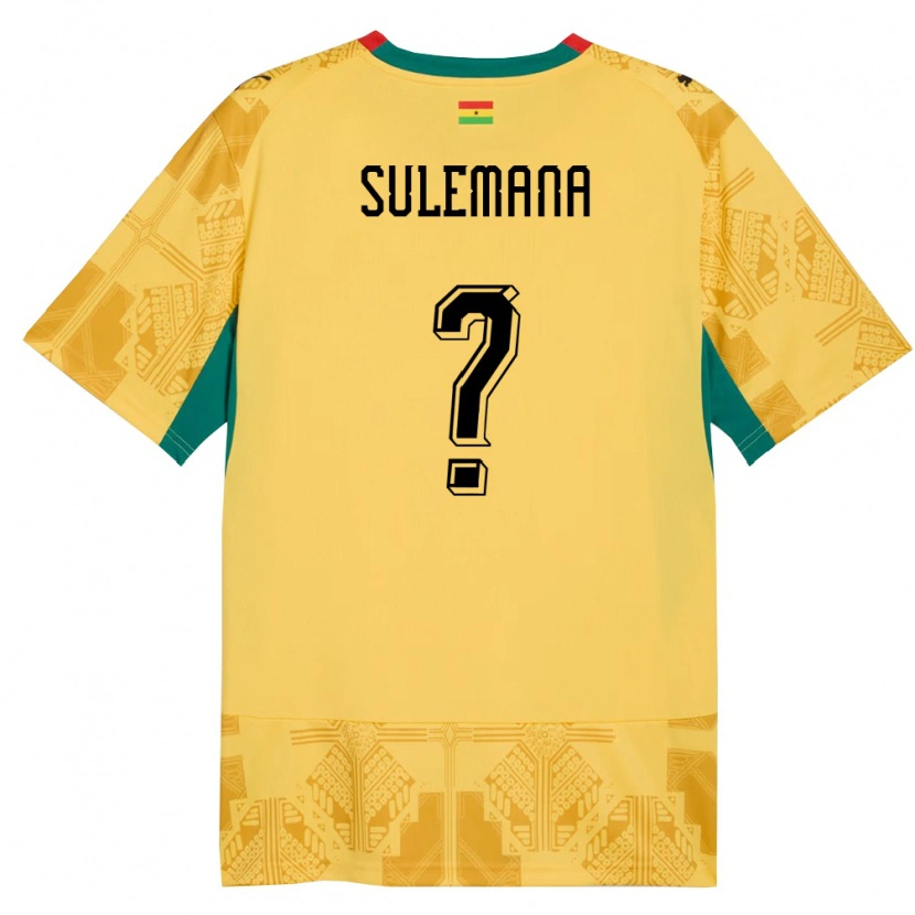 Danxen Women Ghana Ibrahim Sulemana #0 Yellow Red Black Away Jersey 26-28 T-Shirt