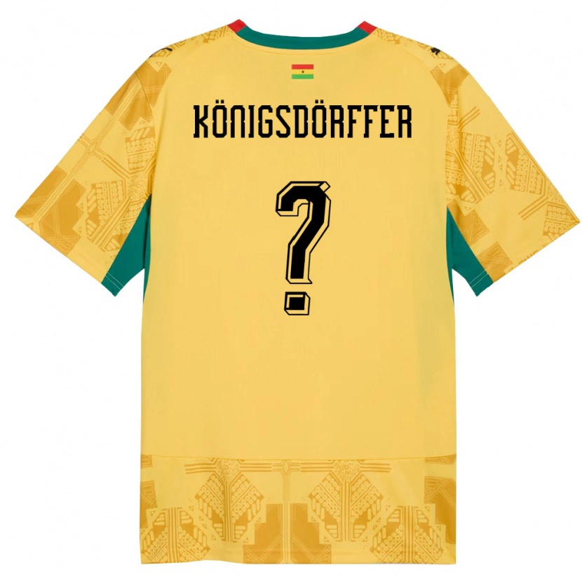 Danxen Women Ghana Ransford Königsdörffer #0 Yellow Red Black Away Jersey 26-28 T-Shirt