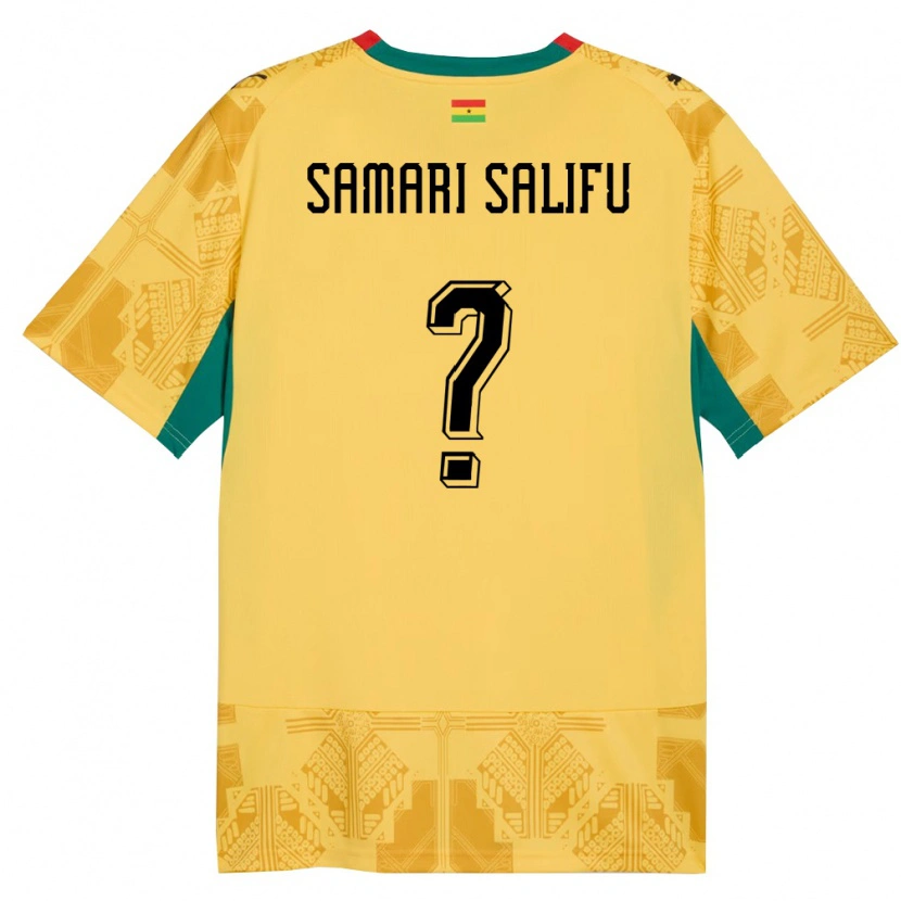 Danxen Women Ghana Abass Samari Salifu #0 Yellow Red Black Away Jersey 26-28 T-Shirt