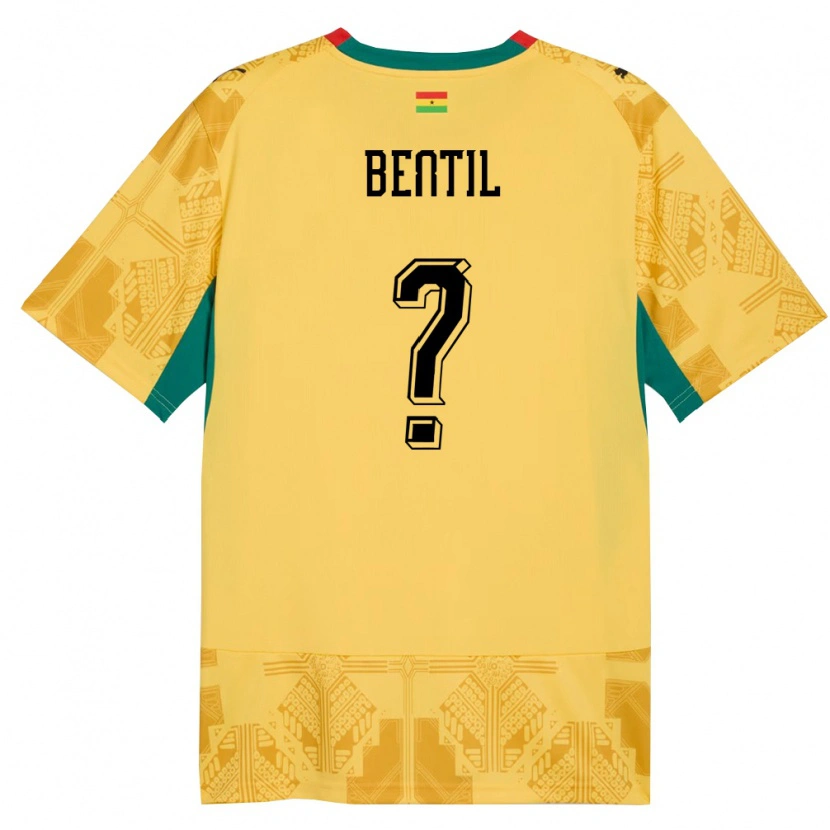 Danxen Women Ghana Godwin Bentil #0 Yellow Red Black Away Jersey 26-28 T-Shirt