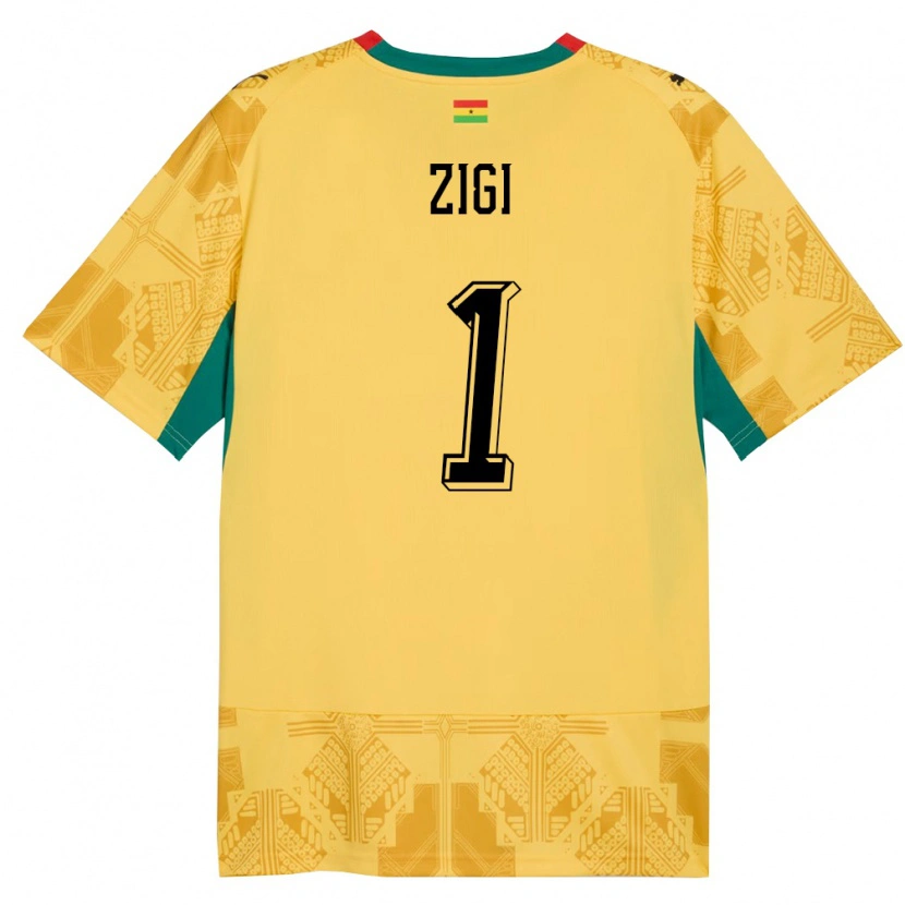Danxen Women Ghana Lawrence Ati Zigi #1 Yellow Red Black Away Jersey 26-28 T-Shirt