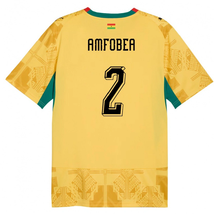 Danxen Women Ghana Gladys Amfobea #2 Yellow Red Black Away Jersey 26-28 T-Shirt