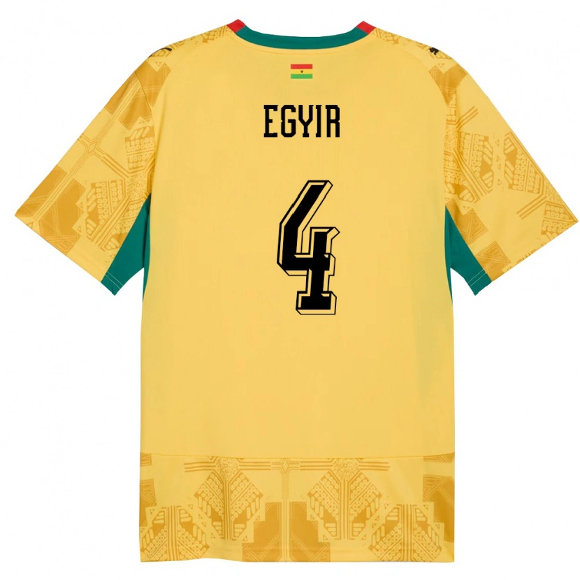 Danxen Women Ghana Janet Egyir #4 Yellow Red Black Away Jersey 26-28 T-Shirt