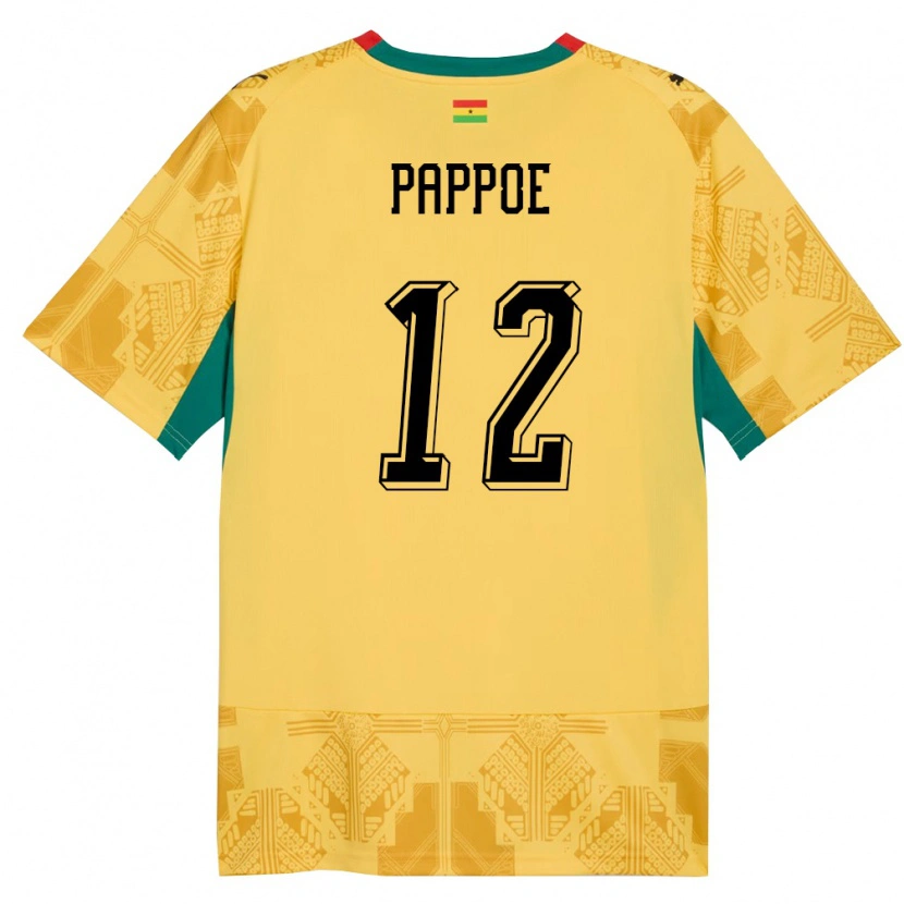 Danxen Women Ghana Isaac Pappoe #12 Yellow Red Black Away Jersey 26-28 T-Shirt