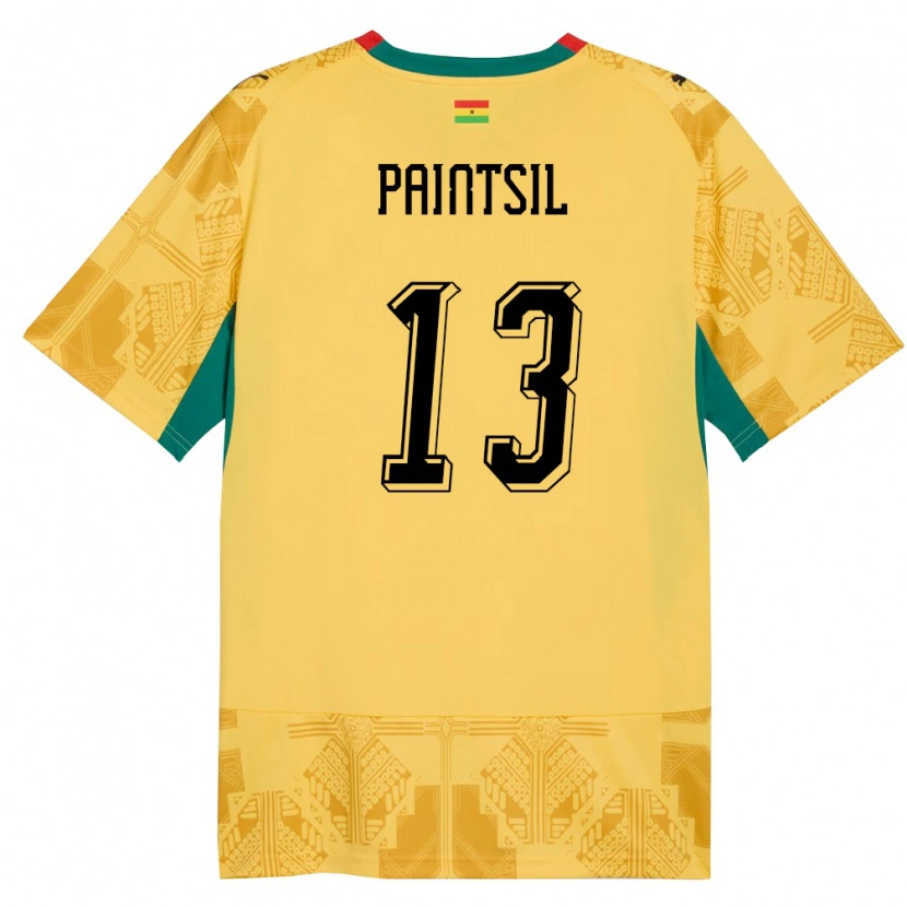 Danxen Women Ghana Joseph Paintsil #13 Yellow Red Black Away Jersey 26-28 T-Shirt