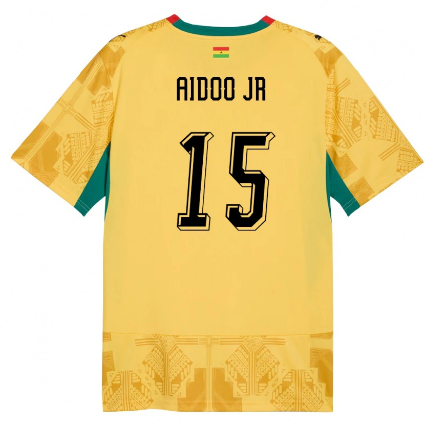 Danxen Women Ghana Joseph Aidoo #15 Yellow Red Black Away Jersey 26-28 T-Shirt