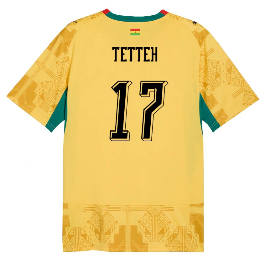 Danxen Women Ghana Benjamin Tetteh #17 Yellow Red Black Away Jersey 26-28 T-Shirt