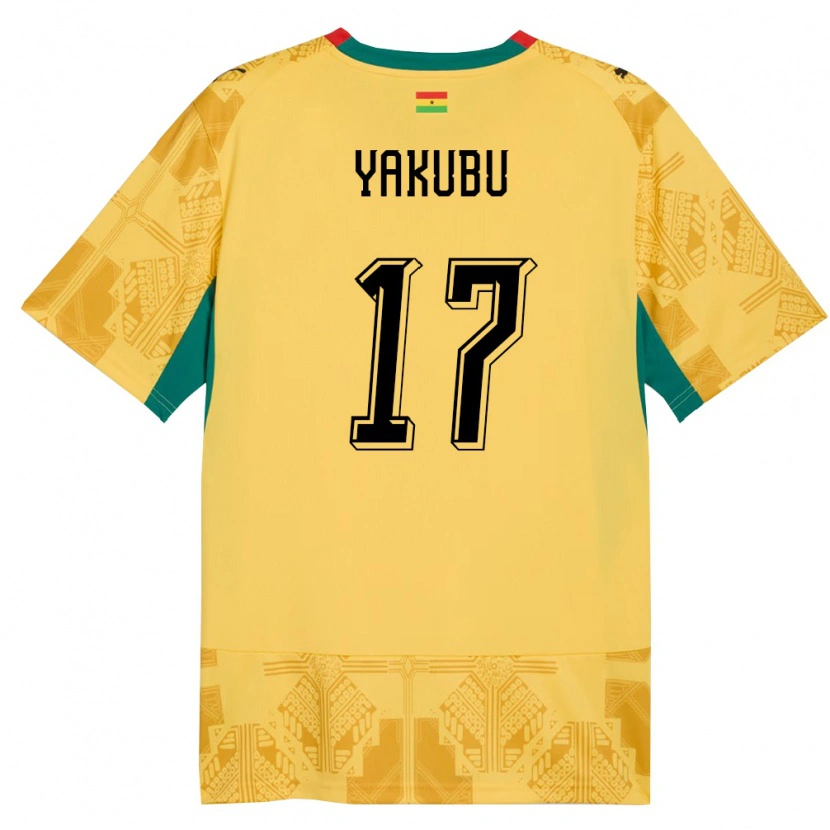 Danxen Women Ghana Mustapha Yakubu #17 Yellow Red Black Away Jersey 26-28 T-Shirt