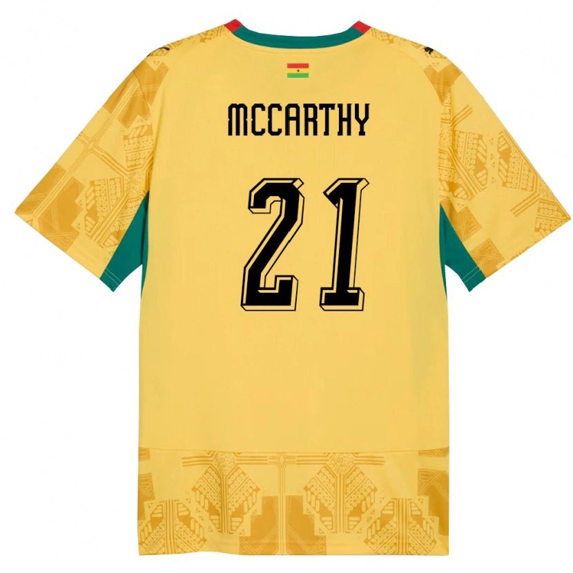 Danxen Women Ghana Kerrie Mccarthy #21 Yellow Red Black Away Jersey 26-28 T-Shirt