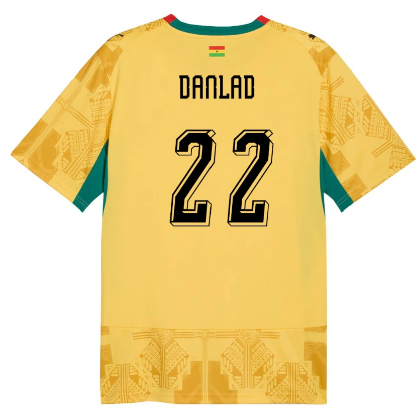 Danxen Women Ghana Ibrahim Danlad #22 Yellow Red Black Away Jersey 26-28 T-Shirt