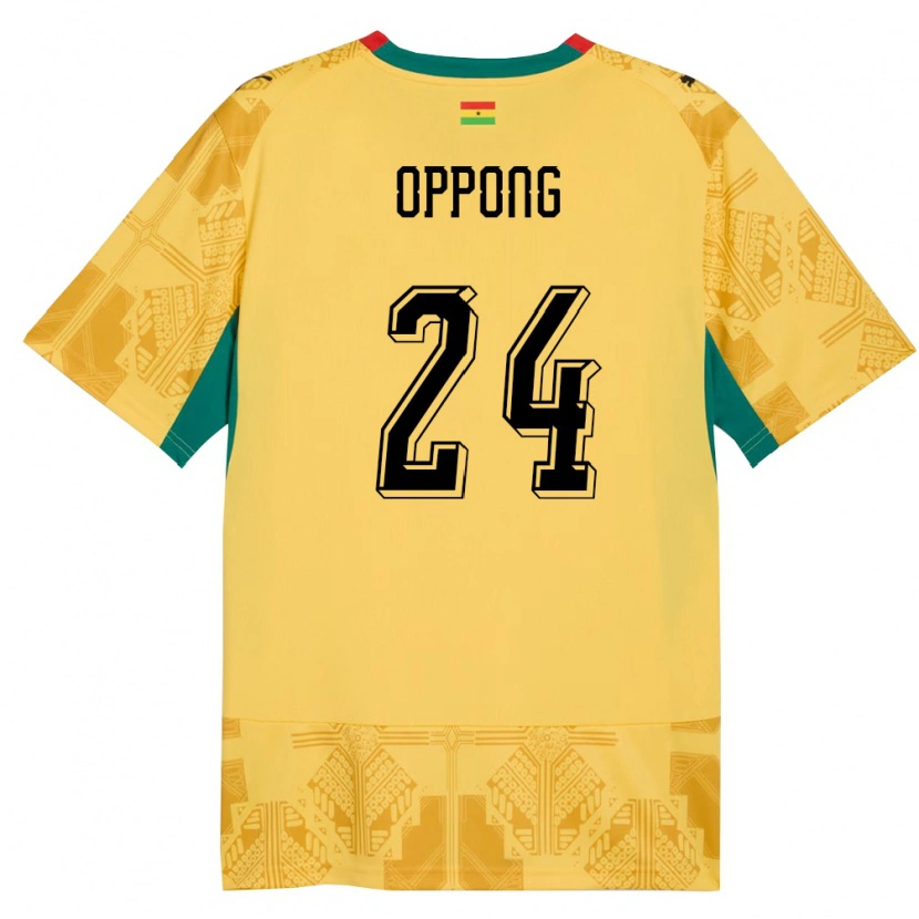 Danxen Women Ghana Kojo Peprah Oppong #24 Yellow Red Black Away Jersey 26-28 T-Shirt