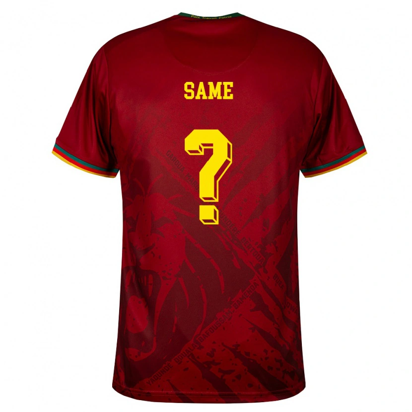 Danxen Women Cameroon Alexandre Same #0 Deep Red Green Yellow Away Jersey 26-28 T-Shirt