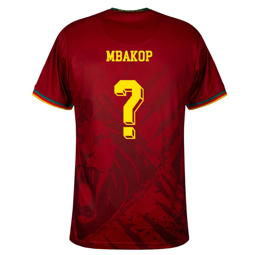 Danxen Women Cameroon Yacinthe Mbakop #0 Deep Red Green Yellow Away Jersey 26-28 T-Shirt