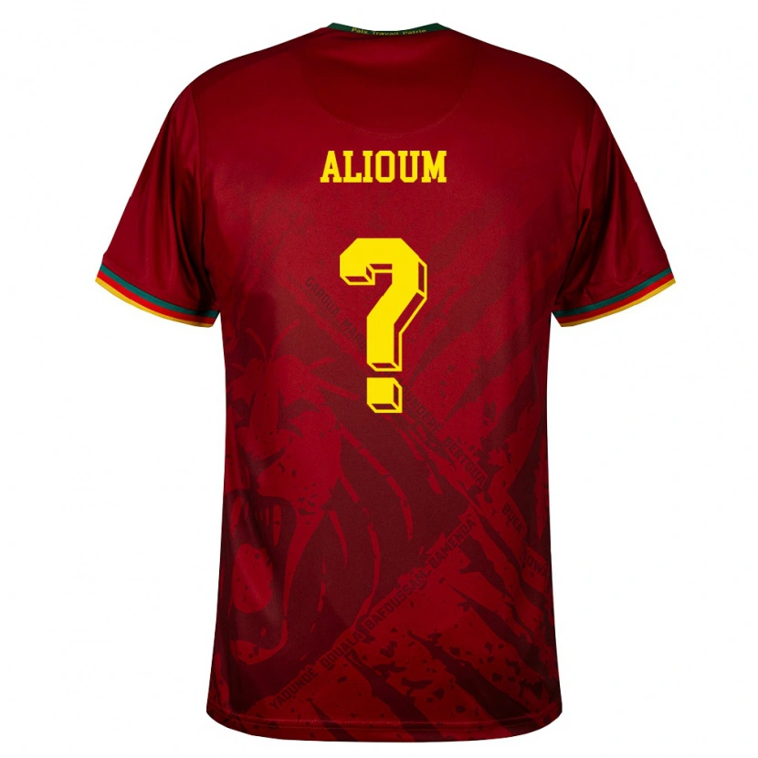 Danxen Women Cameroon Saidou Alioum #0 Deep Red Green Yellow Away Jersey 26-28 T-Shirt