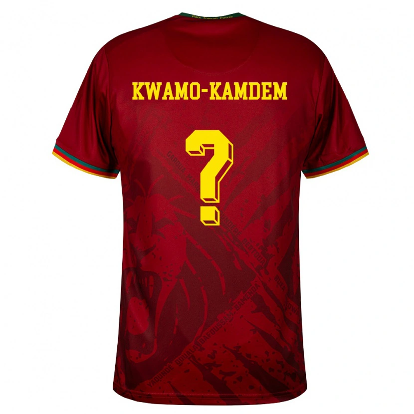 Danxen Women Cameroon Jerome Noel Kwamo-Kamdem #0 Deep Red Green Yellow Away Jersey 26-28 T-Shirt