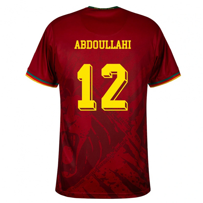 Danxen Women Cameroon Tidjani Ahmadou Abdoullahi #12 Deep Red Green Yellow Away Jersey 26-28 T-Shirt