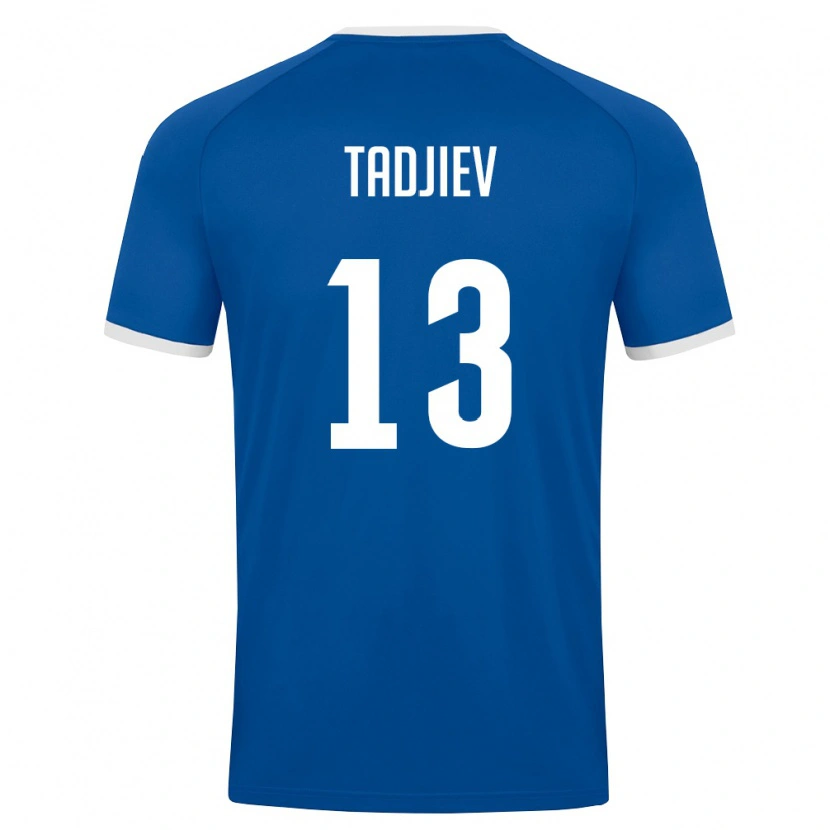 Danxen Kid Uzbekistan Diyorbek Tadjiev #13 Royal Blue White Home Jersey 26-28 T-Shirt