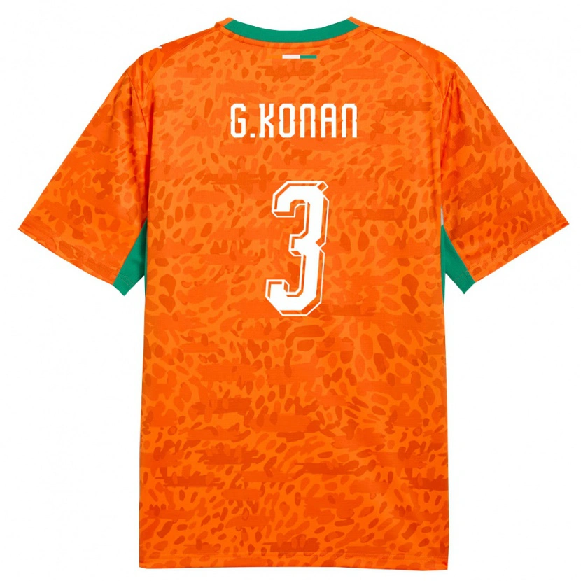 Danxen Kid Ivory Coast Ghislain Konan #3 Orange Green White Home Jersey 26-28 T-Shirt