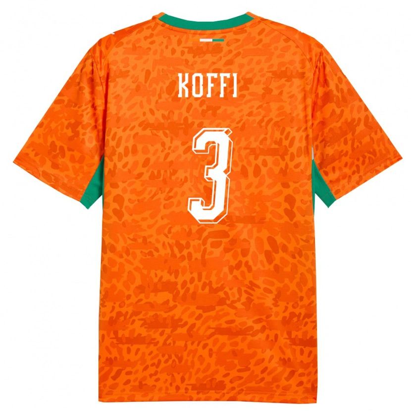 Danxen Kid Ivory Coast Kouadio Koffi #3 Orange Green White Home Jersey 26-28 T-Shirt