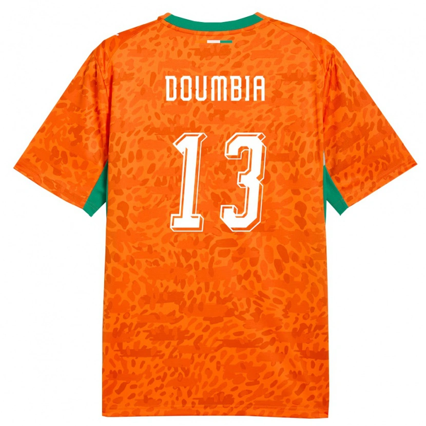 Danxen Kid Ivory Coast Vaboue Doumbia #13 Orange Green White Home Jersey 26-28 T-Shirt