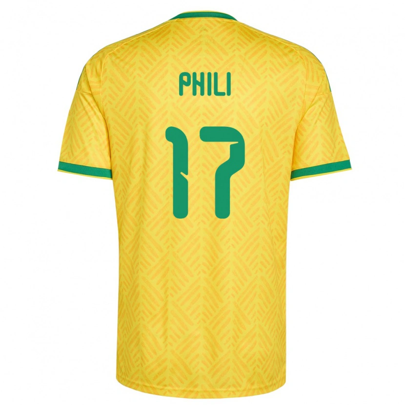 Danxen Kid South Africa Langelihle Phili #17 Yellow Green Home Jersey 26-28 T-Shirt