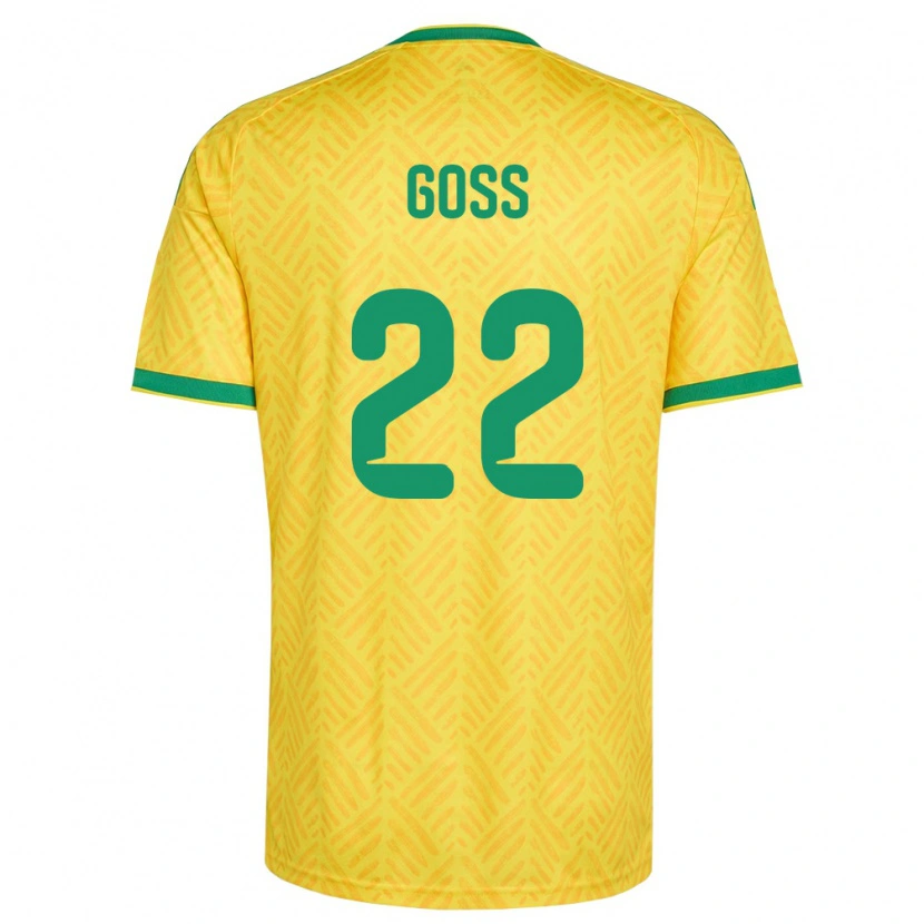 Danxen Kid South Africa Ricardo Goss #22 Yellow Green Home Jersey 26-28 T-Shirt