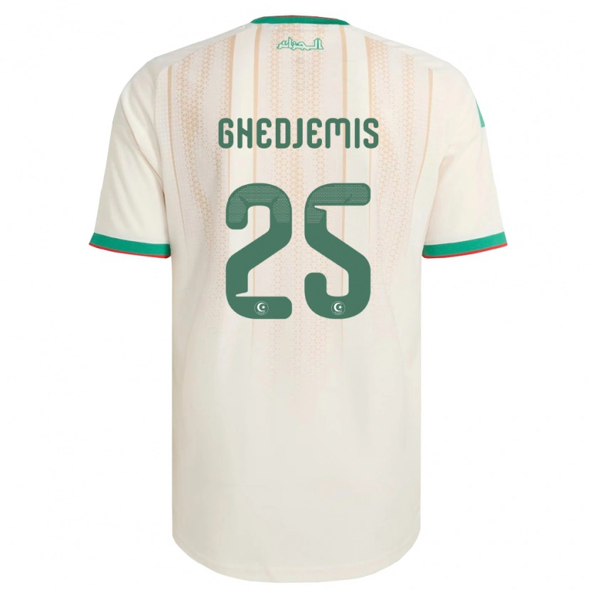 Danxen Kid Algeria Farès Ghedjemis #25 Off-White Green Red Home Jersey 26-28 T-Shirt
