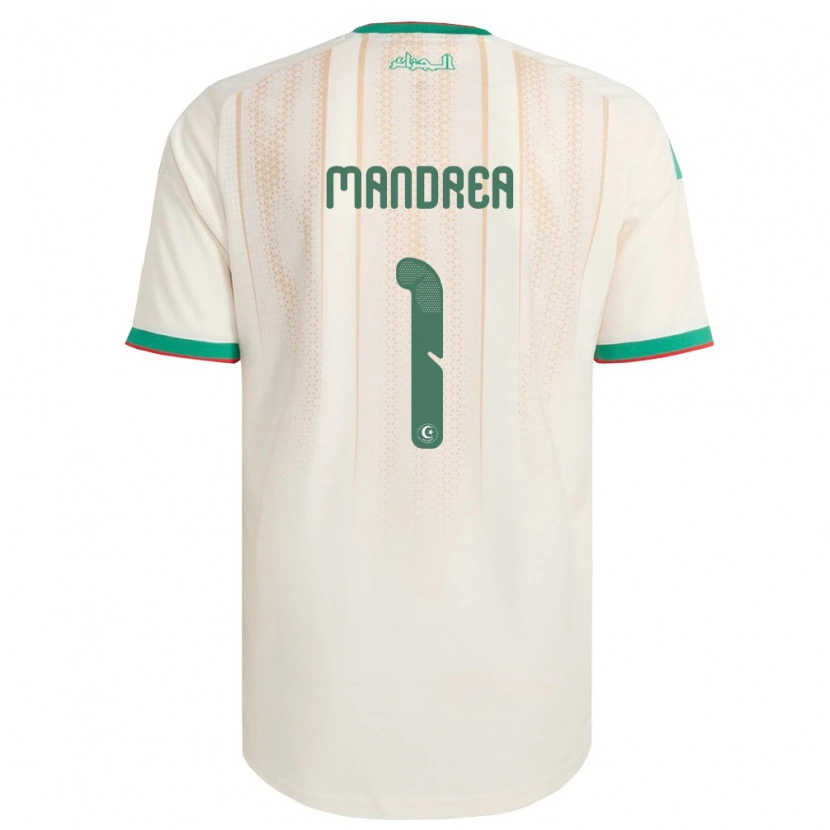 Danxen Kid Algeria Anthony Mandréa #1 Off-White Green Red Home Jersey 26-28 T-Shirt