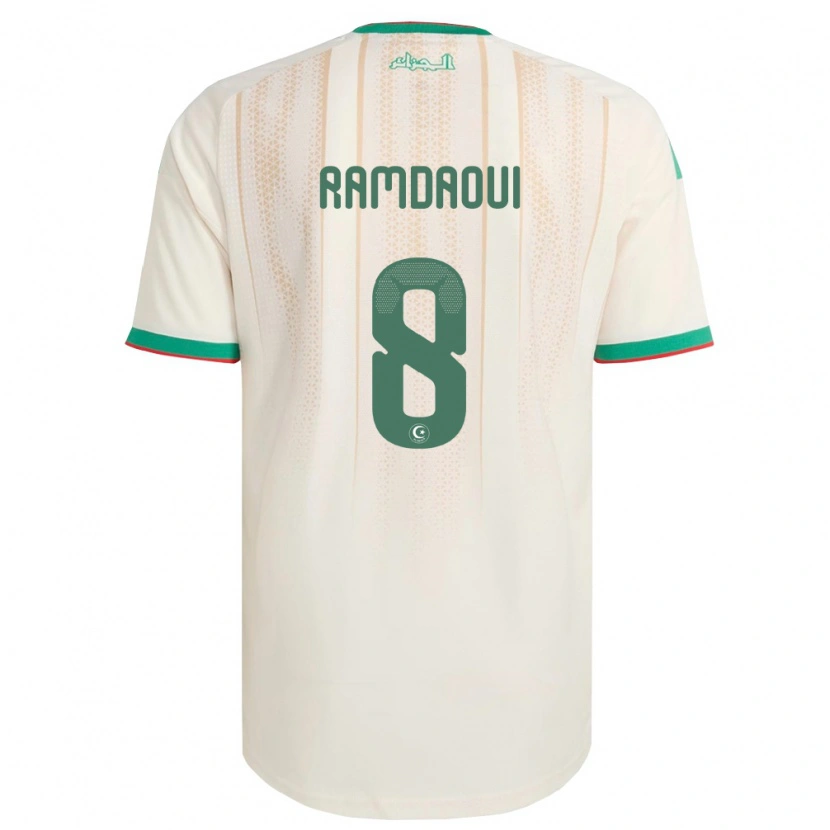 Danxen Kid Algeria Mohamed El Amine Ramdaoui #8 Off-White Green Red Home Jersey 26-28 T-Shirt