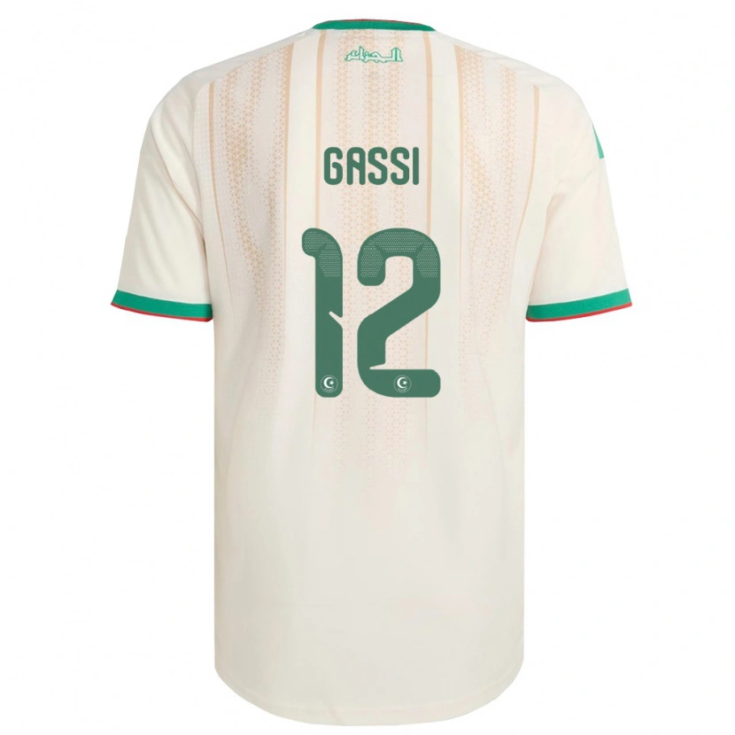 Danxen Kid Algeria Yakoub Gassi #12 Off-White Green Red Home Jersey 26-28 T-Shirt