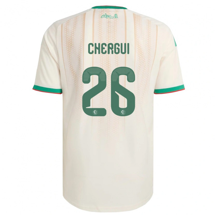 Danxen Kid Algeria Samir Chergui #26 Off-White Green Red Home Jersey 26-28 T-Shirt