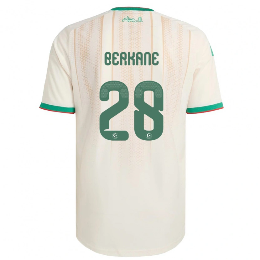 Danxen Kid Algeria Redouane Berkane #28 Off-White Green Red Home Jersey 26-28 T-Shirt