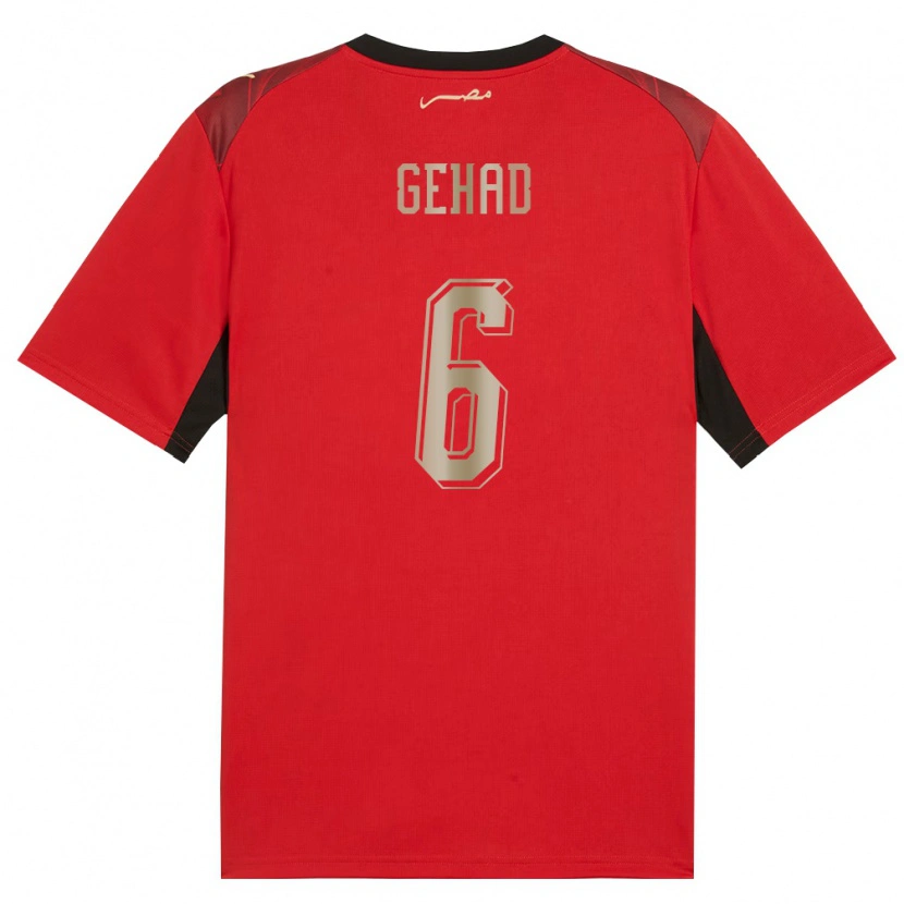 Danxen Kid Egypt Mahmoud Gehad #6 Red Black Gold Home Jersey 26-28 T-Shirt