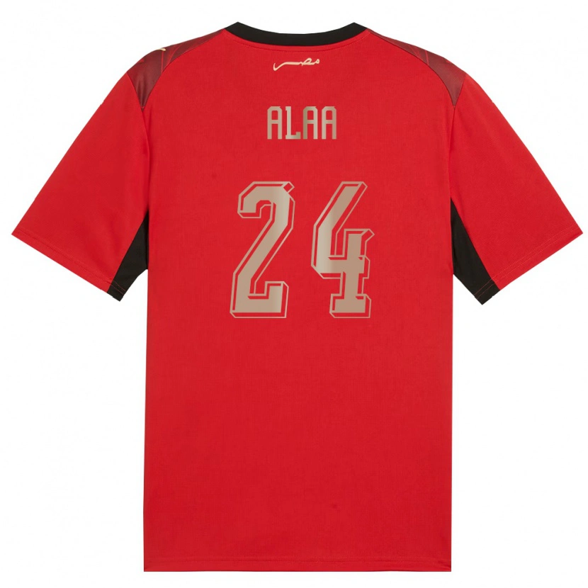 Danxen Kid Egypt Tarek Alaa #24 Red Black Gold Home Jersey 26-28 T-Shirt