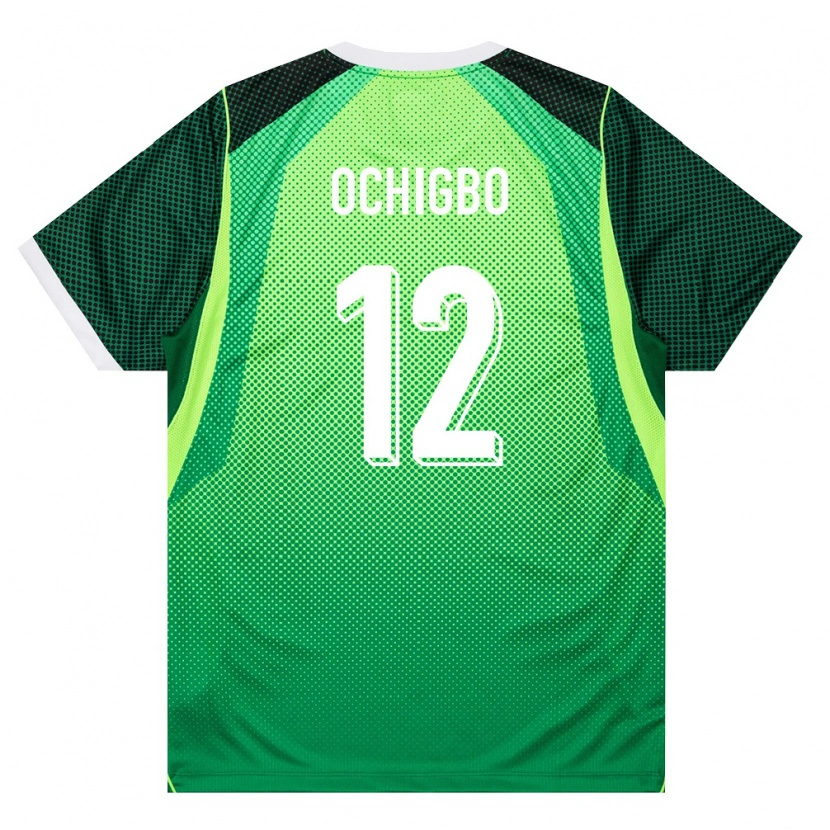 Danxen Kid Nigeria Edward Ochigbo #12 Green White Home Jersey 26-28 T-Shirt