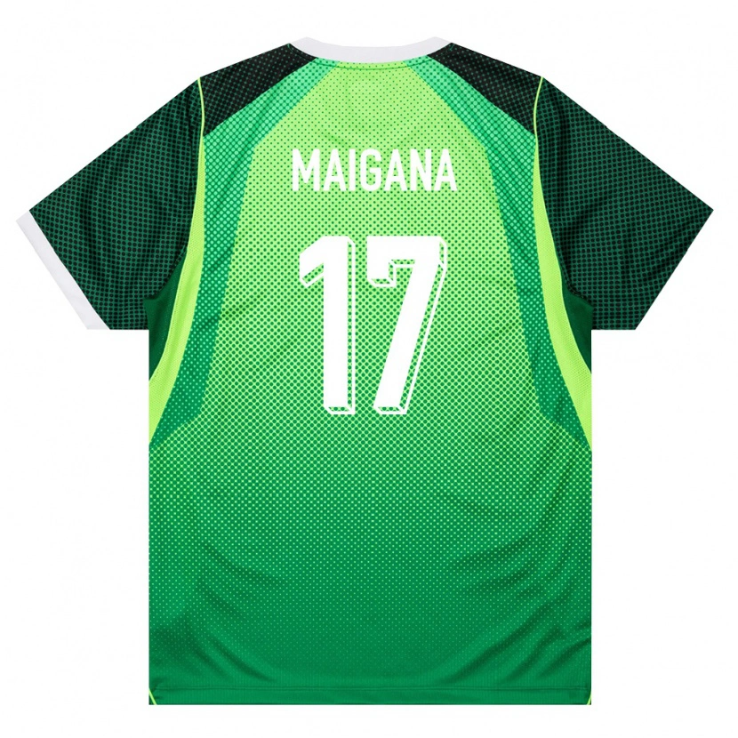 Danxen Kid Nigeria Tahir Maigana #17 Green White Home Jersey 26-28 T-Shirt