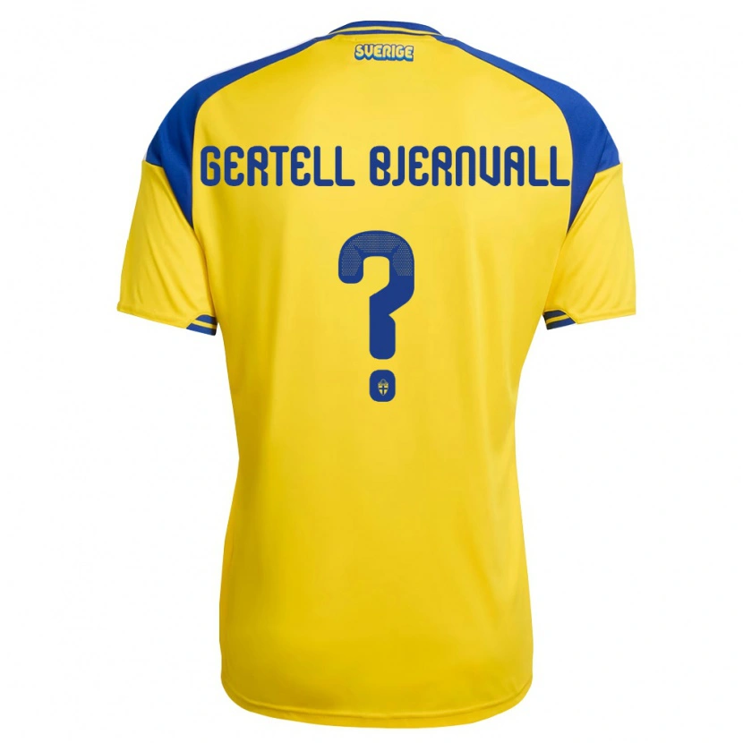 Danxen Kid Sweden Felix Gertell Bjernvall #0 Yellow Blue White Home Jersey 26-28 T-Shirt