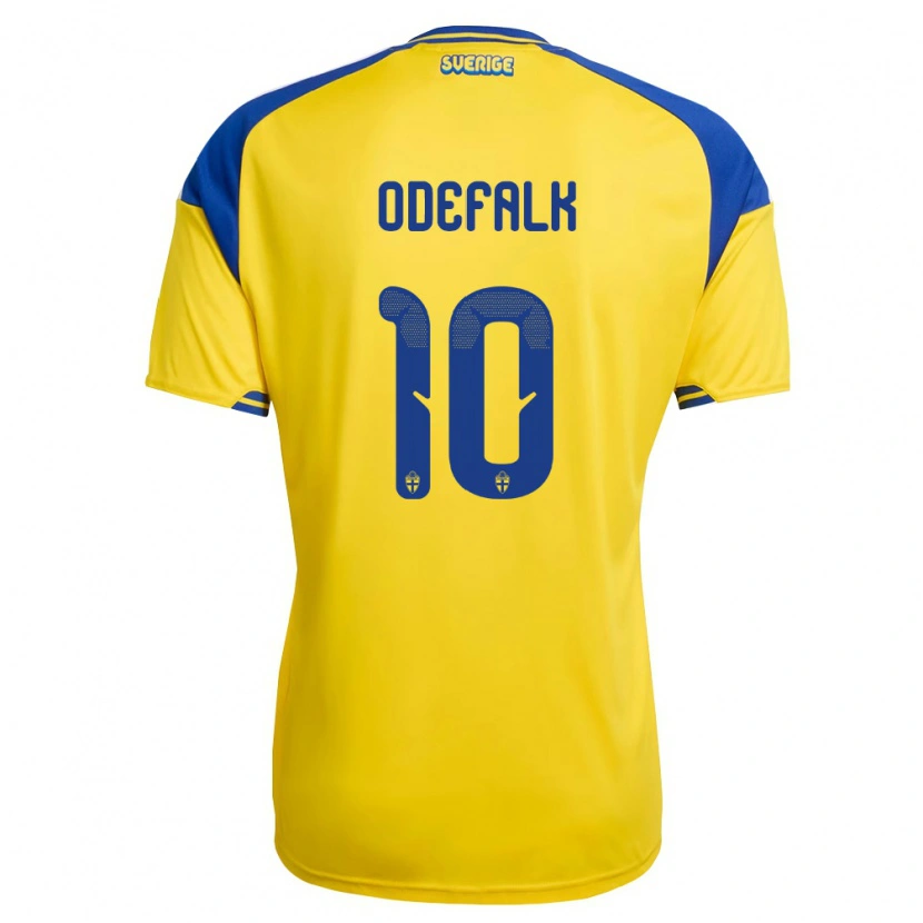 Danxen Kid Sweden Alexander Odefalk #10 Yellow Blue White Home Jersey 26-28 T-Shirt