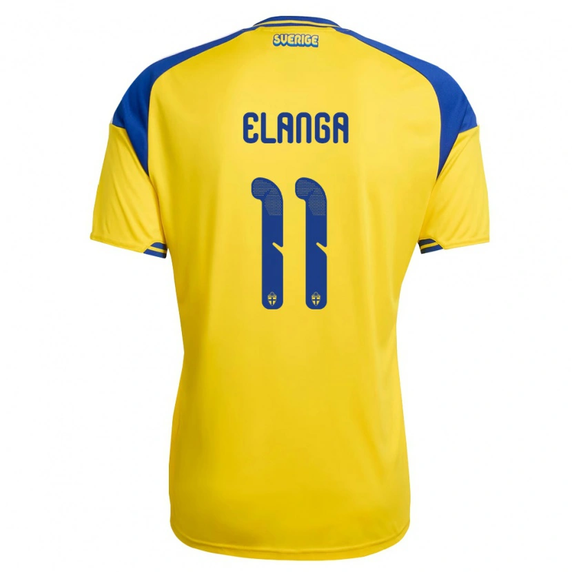 Danxen Kid Sweden Anthony Elanga #11 Yellow Blue White Home Jersey 26-28 T-Shirt