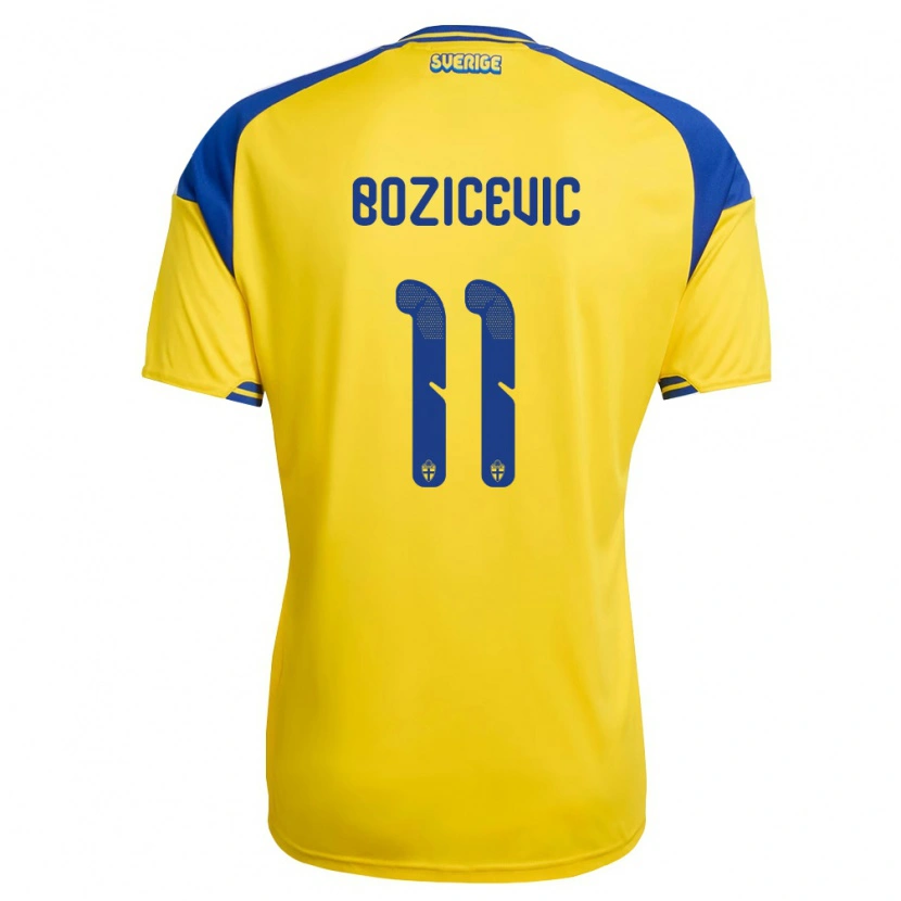 Danxen Kid Sweden Fred Božičević #11 Yellow Blue White Home Jersey 26-28 T-Shirt