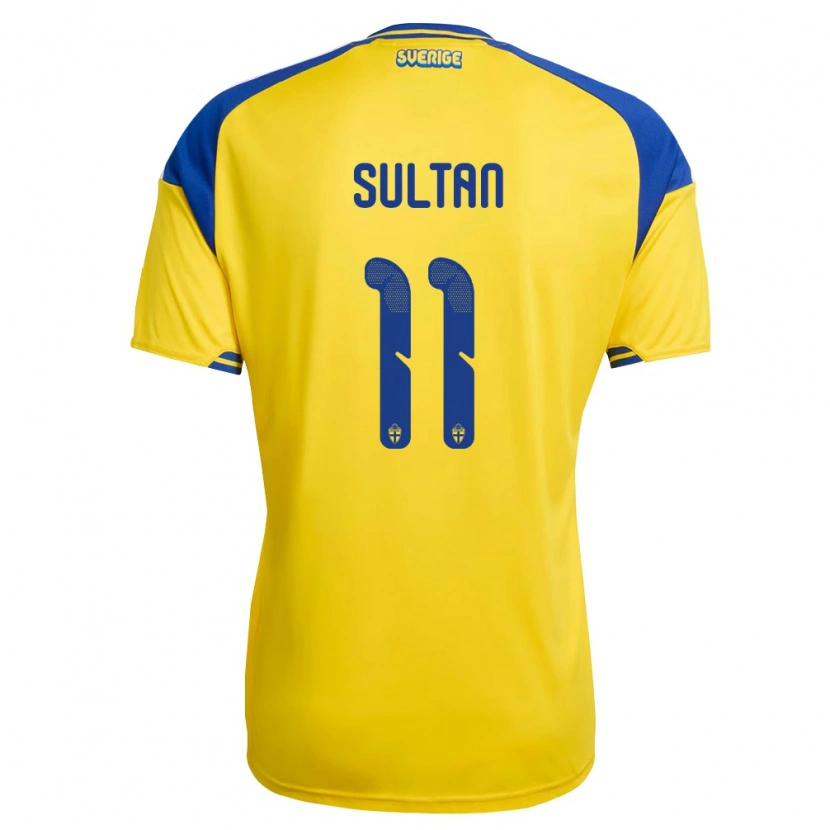 Danxen Kid Sweden Haydar Sultan #11 Yellow Blue White Home Jersey 26-28 T-Shirt