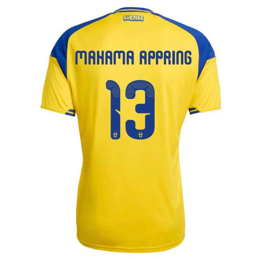 Danxen Kid Sweden Elliot Mahama Appring #13 Yellow Blue White Home Jersey 26-28 T-Shirt