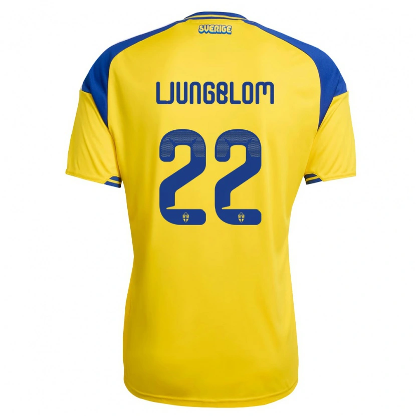 Danxen Kid Sweden Noah Ljungblom #22 Yellow Blue White Home Jersey 26-28 T-Shirt