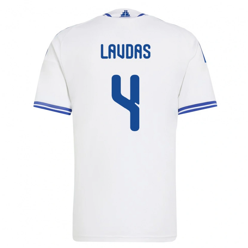Danxen Kid Greece Vasilios Lavdas #4 White Blue Home Jersey 26-28 T-Shirt