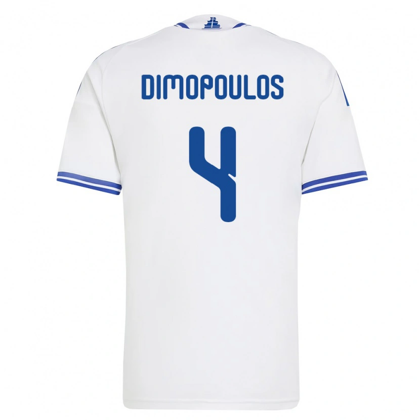 Danxen Kid Greece Evgenios Dimopoulos #4 White Blue Home Jersey 26-28 T-Shirt
