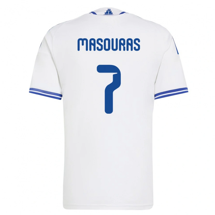 Danxen Kid Greece Georgios Masouras #7 White Blue Home Jersey 26-28 T-Shirt