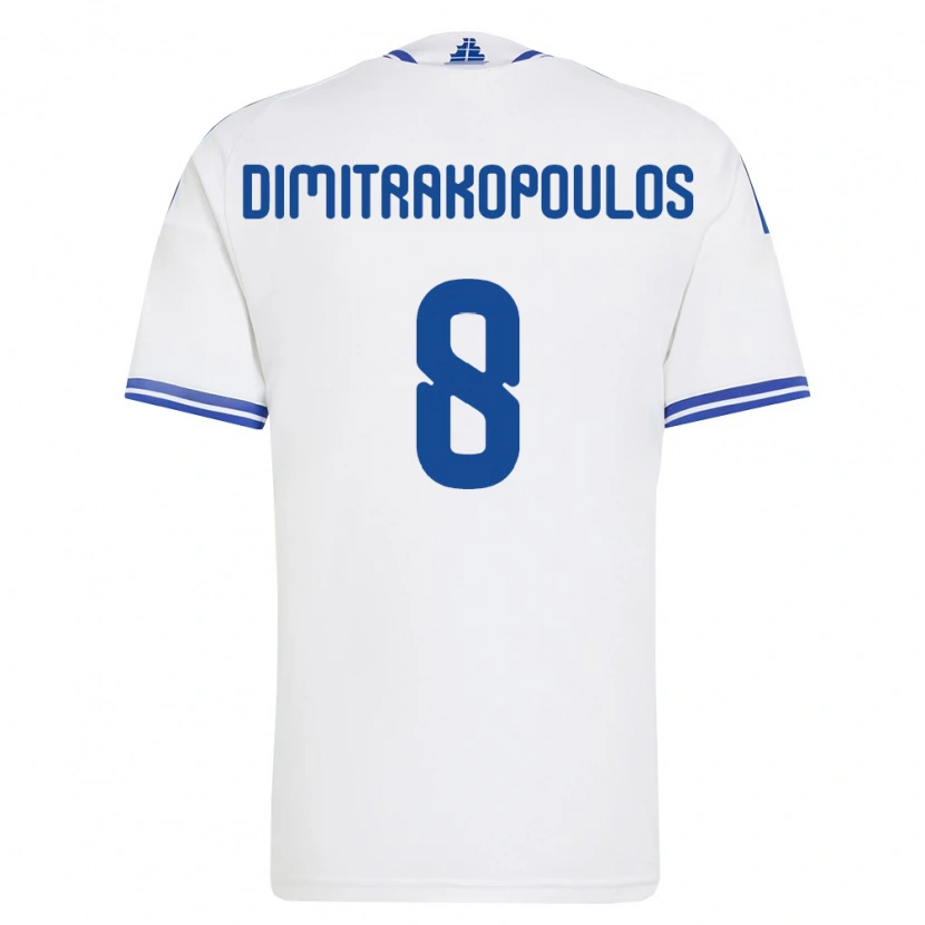 Danxen Kid Greece Athanasios Dimitrakopoulos #8 White Blue Home Jersey 26-28 T-Shirt