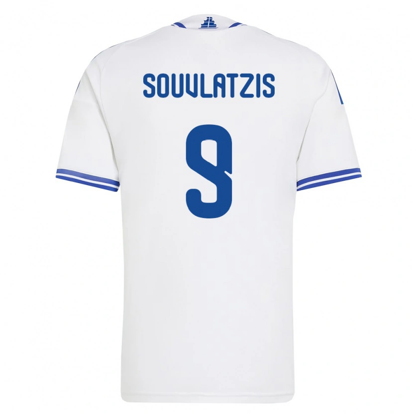 Danxen Kid Greece Konstantinos Souvlatzis #9 White Blue Home Jersey 26-28 T-Shirt