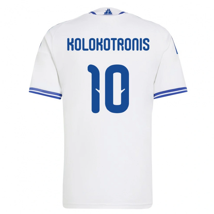 Danxen Kid Greece Petros Kolokotronis #10 White Blue Home Jersey 26-28 T-Shirt